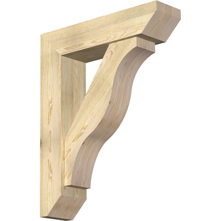 Ekena Millwork Funston Slat Rough Sawn Bracket w/ Offset Brace, Douglas Fir, 8"W x 32"D x 40"H BKT0806X32X40FST06RDF